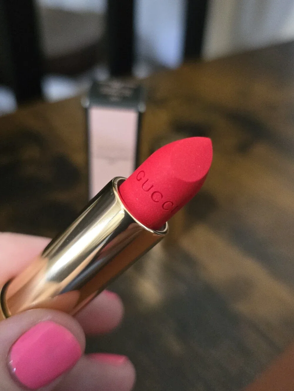 Gucci Matte Lipstick- Constance Vermillion Red